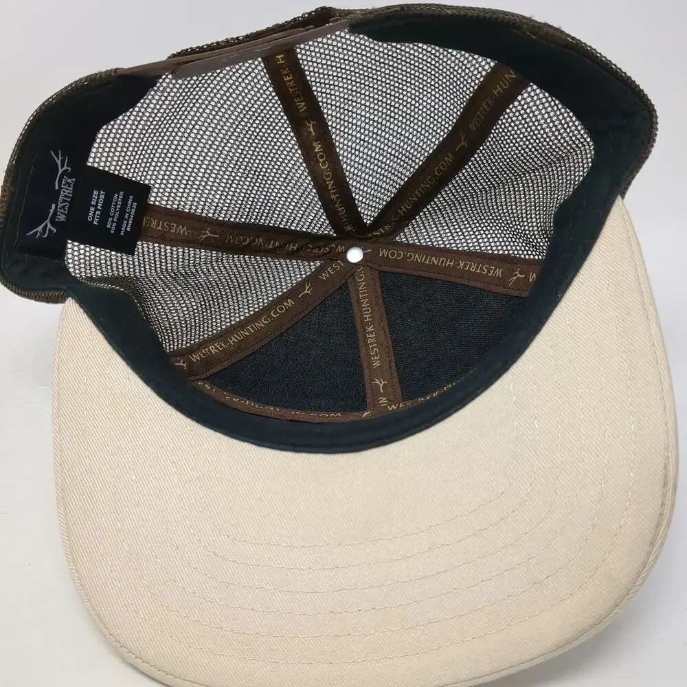 Westrek 5 Panel Beige One Size Mesh Snapback Elk Horse Hunting Pack Out Hat